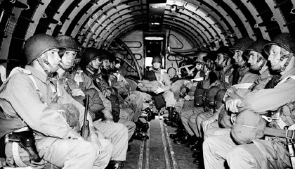 Easy Company prepares to parachute